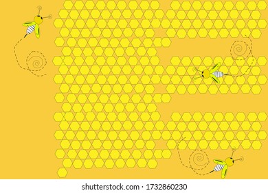 Bee And Hive With Sweet Honey Bee