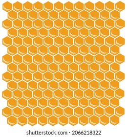 Vector de colmena de abeja, peines de miel abstractos en ilustración vectorial de fondo blanco