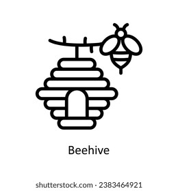 Bee Hive vector outline  Design illustration. Symbol on White background EPS 10 File 