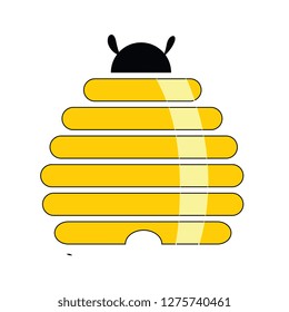 bee hive yellow black vector