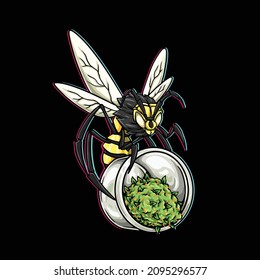 Bee hold weed cannabis bud nug flower marijuana