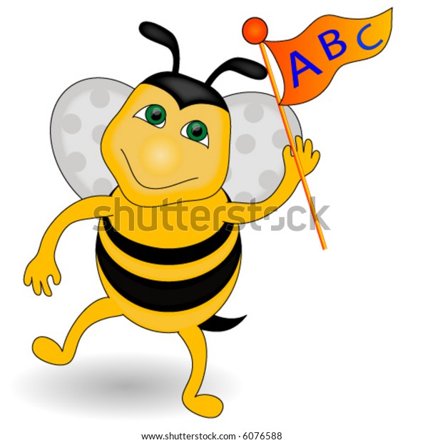 Bee Holding Flag Abc Vector Stock Vector (Royalty Free) 6076588