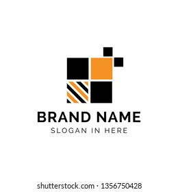 bee home with illustrated windows logo template design illustration