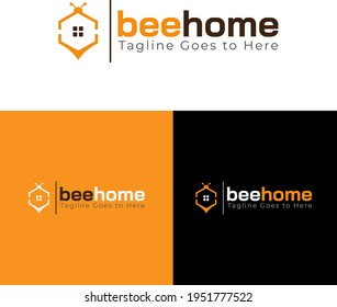 Bee Home logo design Vector template. bee home icon. home  and bee sign