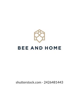 Bee Home logo design vector illustration template