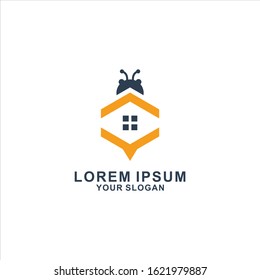 bee home logo icon template