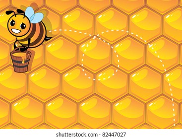 bee and honey