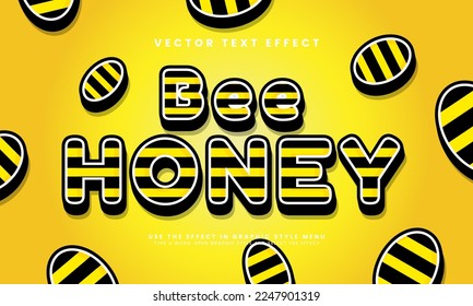 Bee Honey 3d text style effect