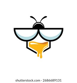 Estilo moderno del logotipo abstracto de la miel de abeja