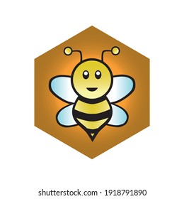 Bienen- und Honigcartoon, Vektorgrafik
