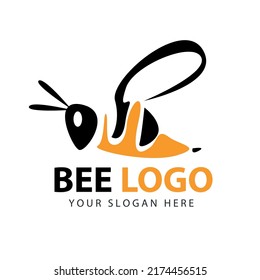 Bee and Honey Character Logo Vector