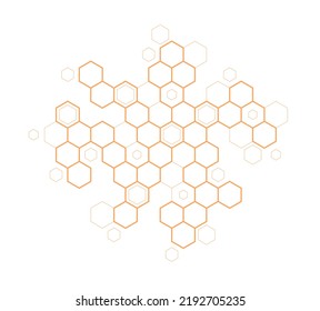 Antecedentes del peine de miel de abeja . Patrón simple de células de abeja. estructura molecular. Ilustración científica. Textura vectorial. Impresión geométrica futurista