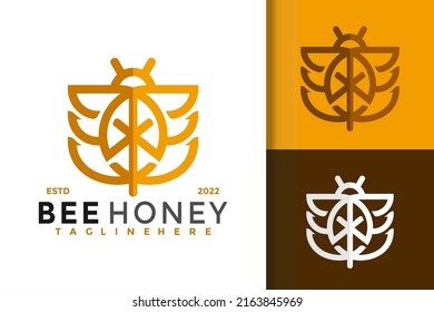 Bee Honey Creative Logo Design Vector Template