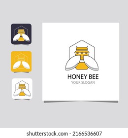 Bee honey creative vector icon symbol logo. logotype. logo design, icon and