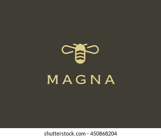 Bee honey creative vector icon symbol. Hard work logotype. Hive logo design 