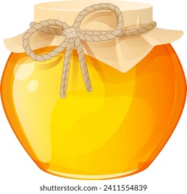 Bee honey drink concept jar icon, tasty sweetness bank organic natural dessert mead cartoon vector illustration, isolated on white. Eco healthy environmentally friendly product in glass vessel.