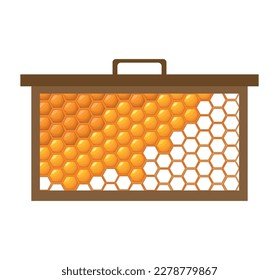 icono de marco de miel de abeja sobre fondo blanco en estilo plano