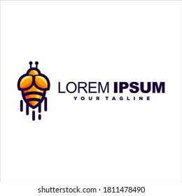 bee honey gradient logo design