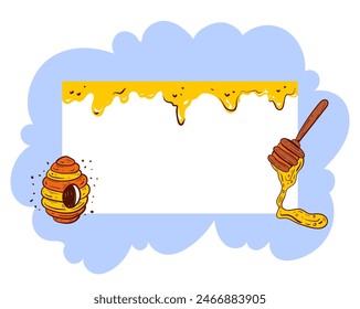 Bee honey honeycomb hive background concept. Vector design graphic illustration