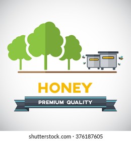 Bee and honey icon