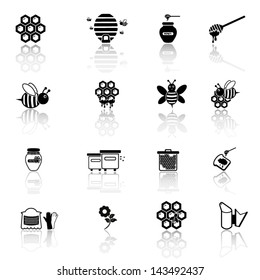 Bee And Honey Icon Set