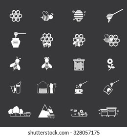 Bee and honey icon set