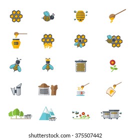 Bee and honey icon set