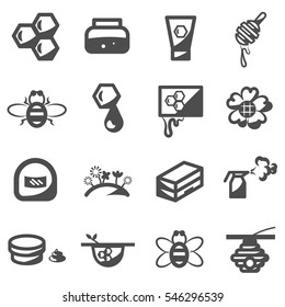 bee honey icon set vector