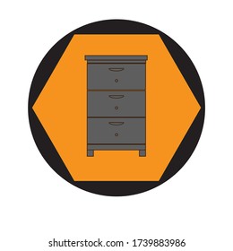 BEE and HONEY icon, vector illustration