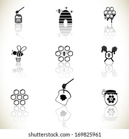Bee and honey icons