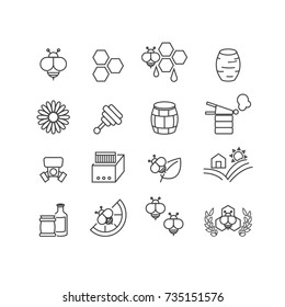 Bee and Honey icons set,Vector