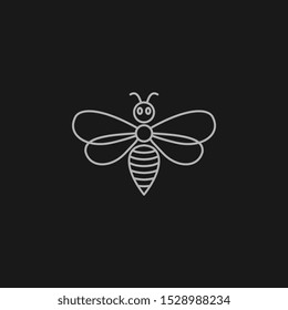 Bee honey, insect line monoline creative graphic vector icon symbol logo design minimalist