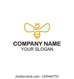 Bee honey, insect line monoline creative graphic vector icon symbol logo design minimalist