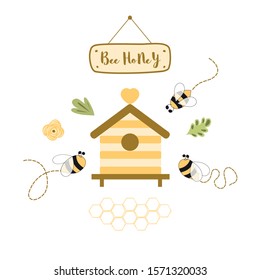 Bee honey Honey label design Concept for organic honey products, package design.