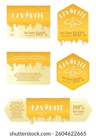 bee honey label design in various shapes and sizes