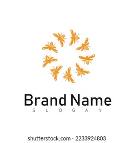 bee honey logo animal design symbol