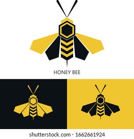 Bee Honey Logo creative graphic vector icon symbol logo design minimalist. Bee concepts logo