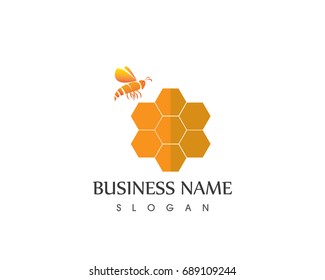Bee And Honey Logo Design Template