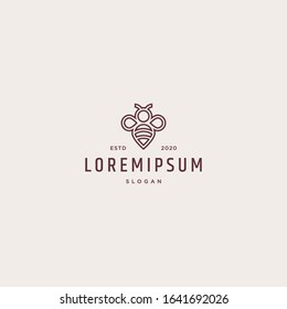 Bee honey logo design vector illustration template