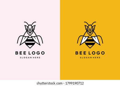 Bee Honey Logo design Vector template