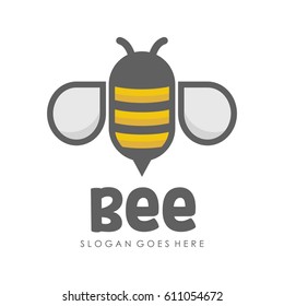 Bee and honey logo full vector for template,icon, and logotype