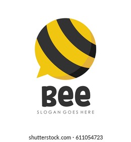 Bee and honey logo full vector for template,icon, and logotype