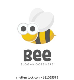 Bee and honey logo full vector for template,icon, and logotype