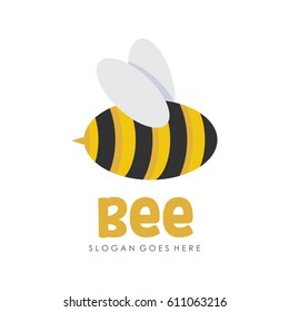 Bee and honey logo full vector