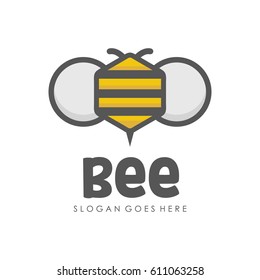 Bee and honey logo full vector