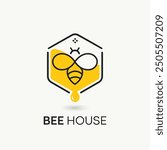 Bee honey logo. bee logo. bee icon