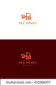 Bee honey logo template.