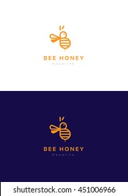 Bee honey logo template.