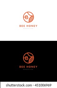 Bee honey logo template.