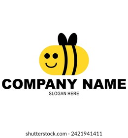 Bee and honey bee. Bee Logo Template.  Vector bumblebee.